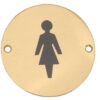 Stainless Steel Female Symbol 75mm Polished Brass
