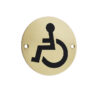 Stainless Steel Disabled Symbol 75mm Polished Brass
