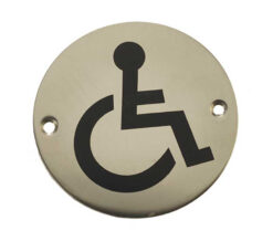 Stainless Steel Disabled Symbol 75mm Polished Stainless Steel