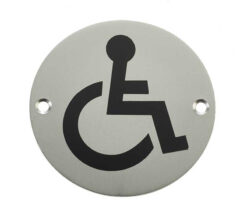 Stainless Steel Disabled Symbol 75mm Satin Anodised Aluminium