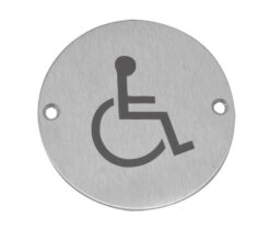 Stainless Steel Disabled Symbol 75mm Satin Stainless Steel