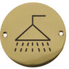 Stainless Steel Shower Symbol 75mm Polished Brass