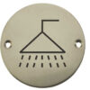 Stainless Steel Shower Symbol 75mm Polished Stainless Steel
