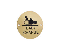 Stainless Steel Baby Change Symbol 75mm Polished Brass