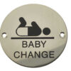 Stainless Steel Baby Change Symbol 75mm Polished Stainless Steel