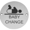 Stainless Steel Baby Change Symbol 75mm Satin Anodised Aluminium
