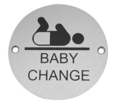 Stainless Steel Baby Change Symbol 75mm Satin Anodised Aluminium