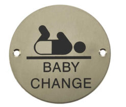 Stainless Steel Baby Change Symbol 75mm Satin Stainless Steel