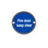 Stainless Steel Fire Door Keep Clear 75mm Polished Stainless Steel