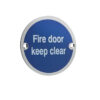 Stainless Steel Fire Door Keep Clear 75mm Satin Stainless Steel