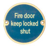 Stainless Steel Fire Door Keep Locked Shut 75mm Polished Brass