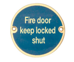 Stainless Steel Fire Door Keep Locked Shut 75mm Polished Brass