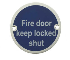 Stainless Steel Fire Door Keep Locked Shut 75mm Satin Anodised Aluminium
