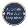 Stainless Steel Automatic Fire Door Keep Clear 75mm Polished Stainless Steel