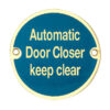 Stainless Steel Automatic Door Closer Keep Clear 75mm Polished Brass