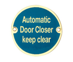 Stainless Steel Automatic Door Closer Keep Clear 75mm Polished Brass