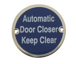Stainless Steel Automatic Door Closer Keep Clear 75mm Polished Stainless Steel