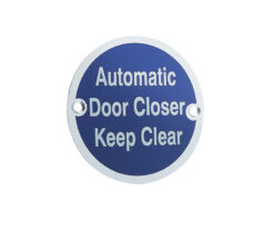 Stainless Steel Automatic Door Closer Keep Clear 75mm Satin Anodised Aluminium