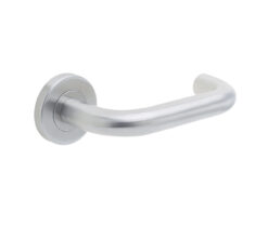 Orbit 19mm Door Handle on 8mm Sprung Rose Grade 201 Satin Stainless Steel