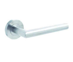 Julian Door Handle on Rose Grade 304 Satin Stainless Steel