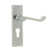 Victorian Scroll Door Handle on Euro Profile Lockplate Satin Chrome