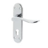 Henley Suite Door Handle on Lockplate Polished Chrome