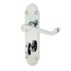 Epsom Suite Door Handle on Bathroom Plate Polished Chrome