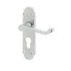 Epsom Suite Door Handle on Euro Profile Lockplate Satin Chrome