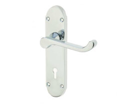 Epsom Suite Door Handle on Lockplate Polished Chrome