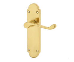 Epsom Suite Door Handle on Latchplate Polished Brass