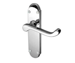 Epsom Suite Door Handle on Latchplate Polished Chrome