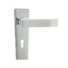 Deco Door Handle on Lockplate Polished Chrome