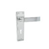 Deco Door Handle on Lockplate Satin Chrome
