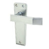 Deco Door Handle on Latchplate Satin Chrome
