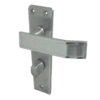 Deco Door Handle on Bathroom Plate Satin Chrome