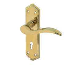 Paris Suite Door Handles on Lockplate PVD Brass
