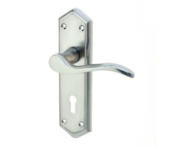 Paris Suite Door Handles on Lockplate Satin Chrome