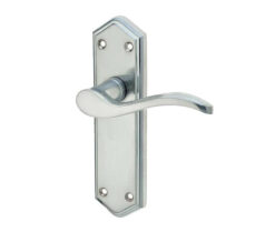 Paris Suite Door Handles on Latchplate Satin Chrome