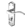 Paris Suite Door Handles on Bathroom Plate Polished Chrome