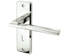 Delta Suite Door Handles on Lockplate Polished Chrome