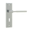 Delta Suite Door Handles on Lockplate Satin Chrome