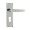 Victorian Straight Door Handles on Euro Profile Lockplate Polished Chrome
