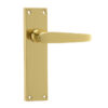 Victorian Straight Door Handles on Long Latchset Plate Polished Brass