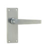 Victorian Straight Door Handle on Short Latchset Plate Satin Chrome