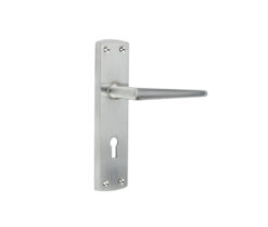 Bray Door Handle on Lockplate Satin Chrome