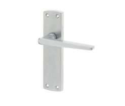 Bray Door Handle on Lathcplate Satin Chrome