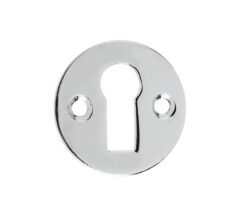 Jedo Round Open Escutcheon Standard Keyway 32mm Polished Chrome
