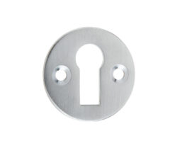 Jedo Round Open Escutcheon Standard Keyway 32mm Satin Chrome
