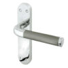 Twin Suite Door Handle on Latchplate Polished Chrome/Satin Chrome