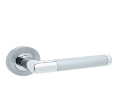Mitred Handle on Rose Polished Chrome/Satin Chrome